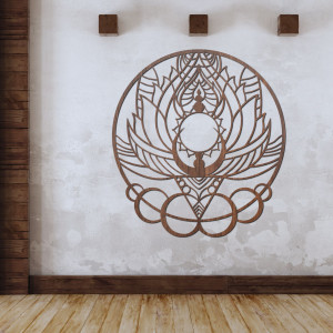 Artistic wooden decoration mandala flower and sun - FLORISOLUS 2