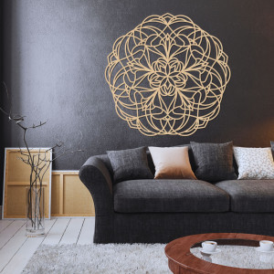 Carved wooden wall decoration mandala - MOLLIS 2