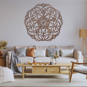 Carved wooden wall decoration mandala - MOLLIS 2