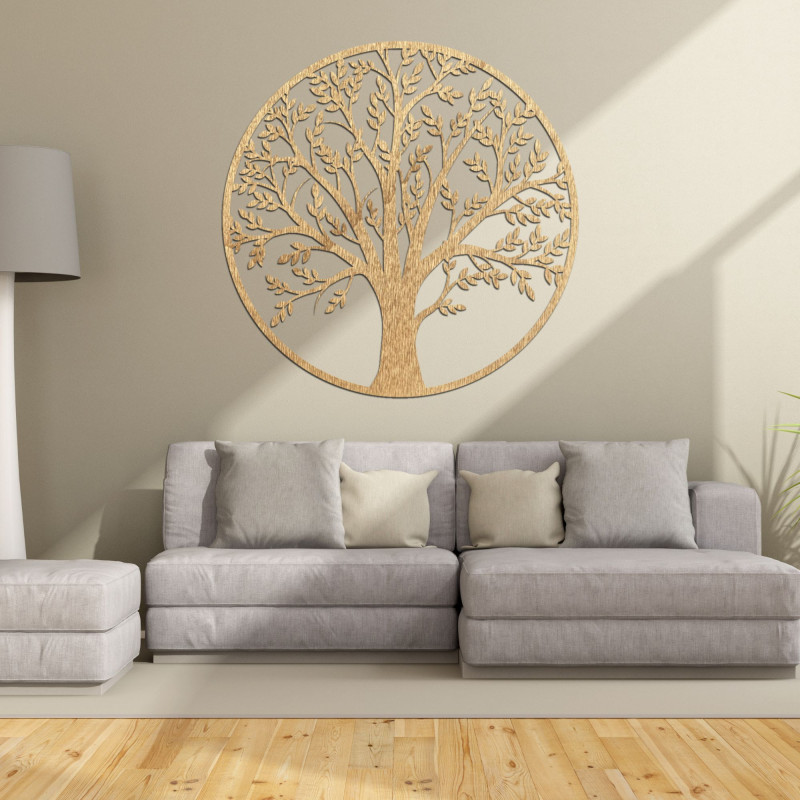 Detailed Wooden Tree of Life Wall Art - Modern...