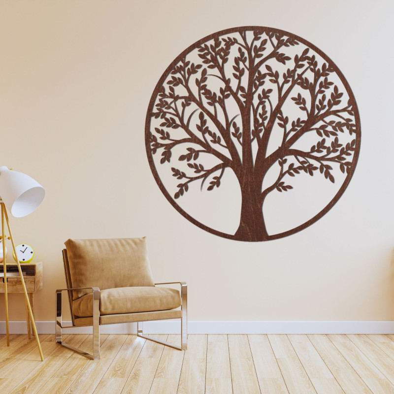 Detailed Wooden Tree of Life Wall Art - Modern...