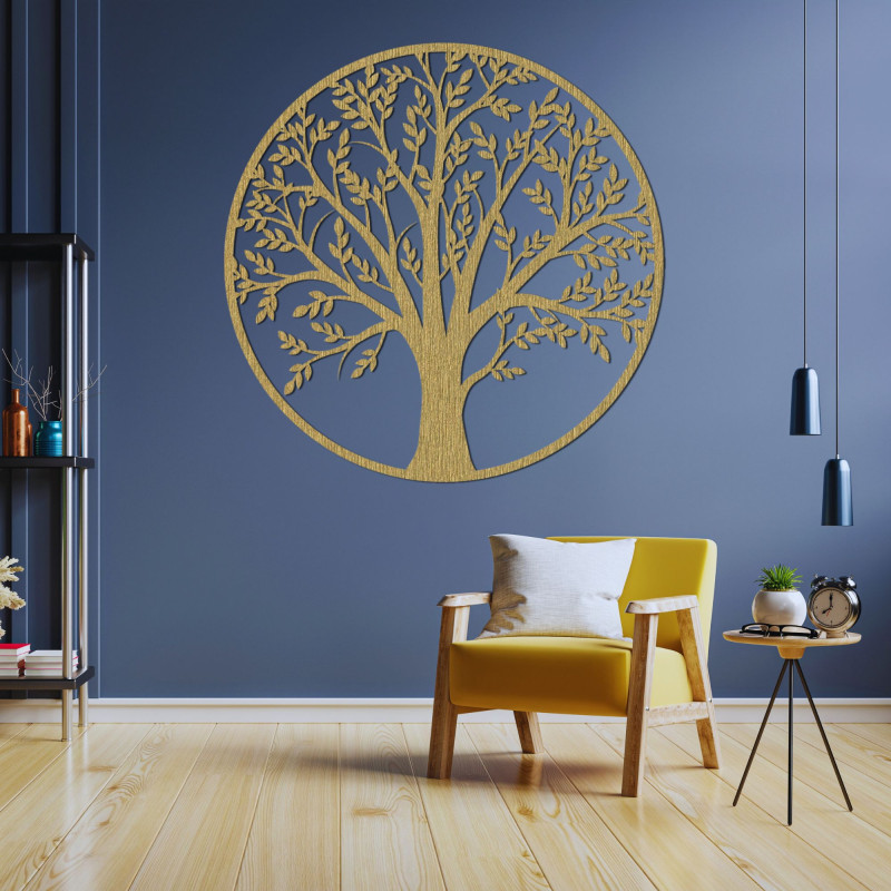 Detailed Wooden Tree of Life Wall Art - Modern...