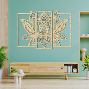 Impressive wooden lotus flower decoration - PURUS 2
