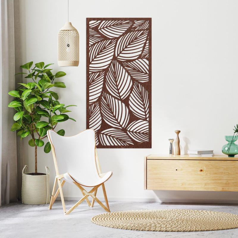 Wooden rectangular wall decoration - FLORS