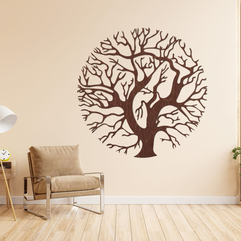 Wooden wall picture of a tree in a circle - ZITNAK