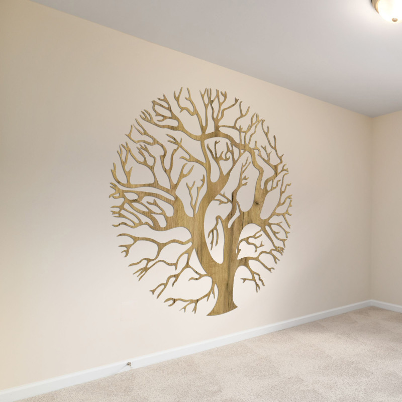 Wooden wall painting tree - TRES