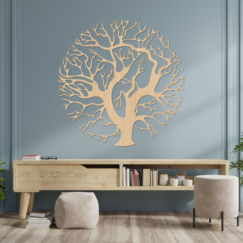 Wooden painting Tree of Life - a symbol of harmony and family