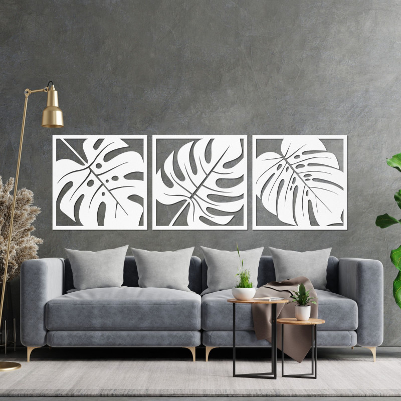 Wooden monstera wall decoration
