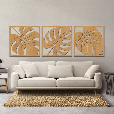 Wooden picture - tropical leaves | Modern wall decoration SENTOP Wooden picture - tropical leaves | Modern wall decoration SENTOP