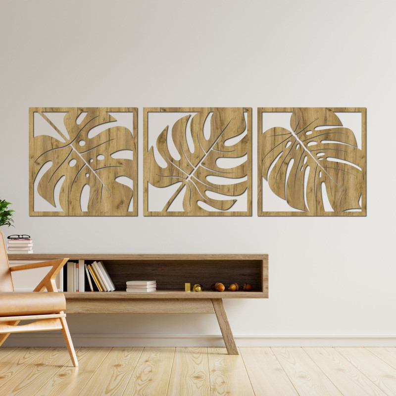 Wooden picture - tropical leaves | Modern wall decoration SENTOP