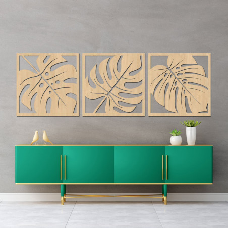 Monstera Leaf Wood Wall Art: Tropical Home Decor - SELERE