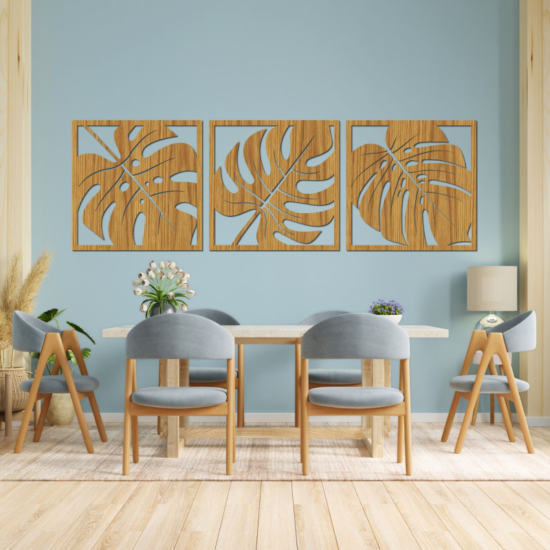 Wooden picture - tropical leaves | Modern wall decoration SENTOP