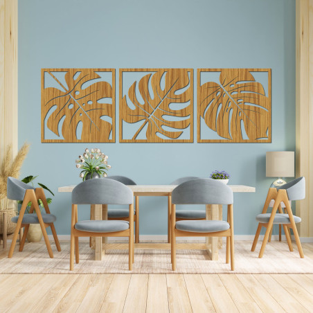 Wooden picture - tropical leaves | Modern wall decoration SENTOP Wooden picture - tropical leaves | Modern wall decoration SENTOP