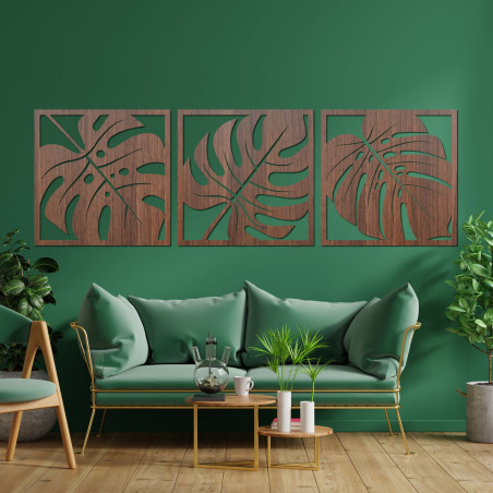 Monstera Leaf Wood Wall Art: Tropical Home Decor - SELERE
