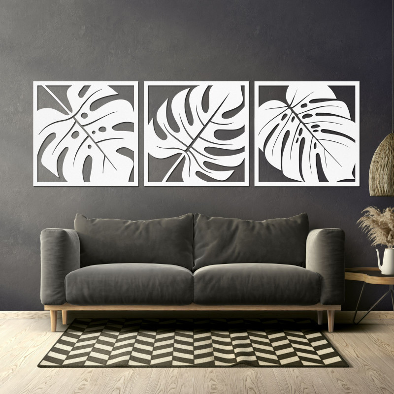 Monstera Leaf Wood Wall Art: Tropical Home...