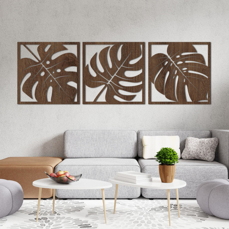 Wooden picture - tropical leaves | Modern wall decoration SENTOP