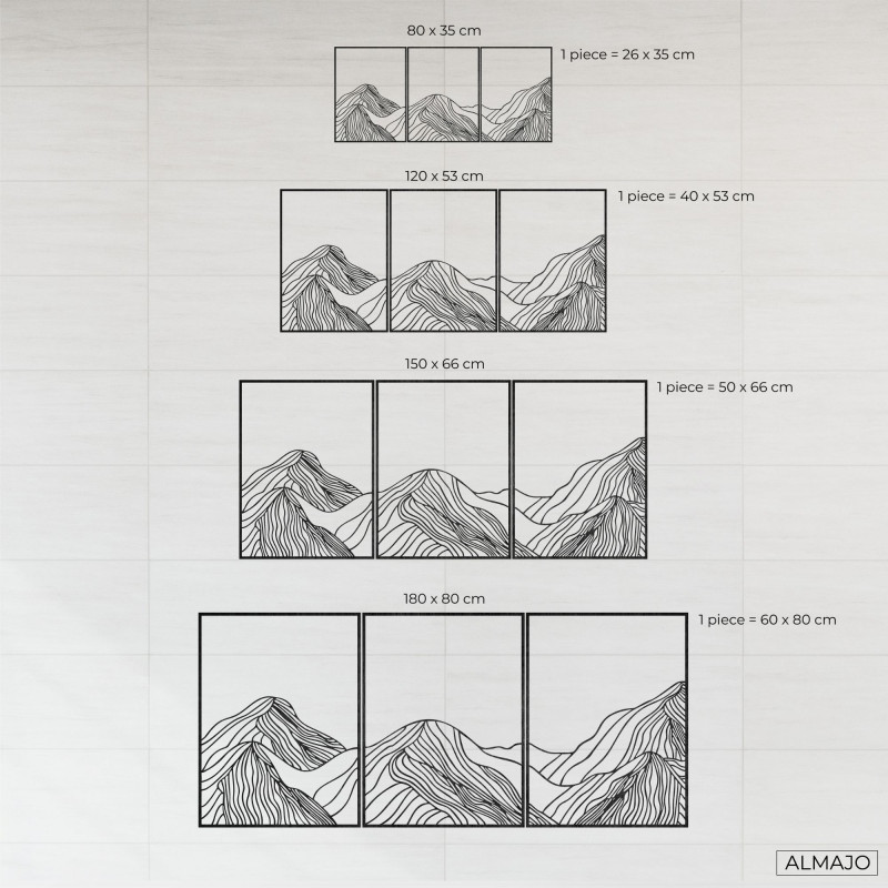Wooden painting mountain panorama - WILRED