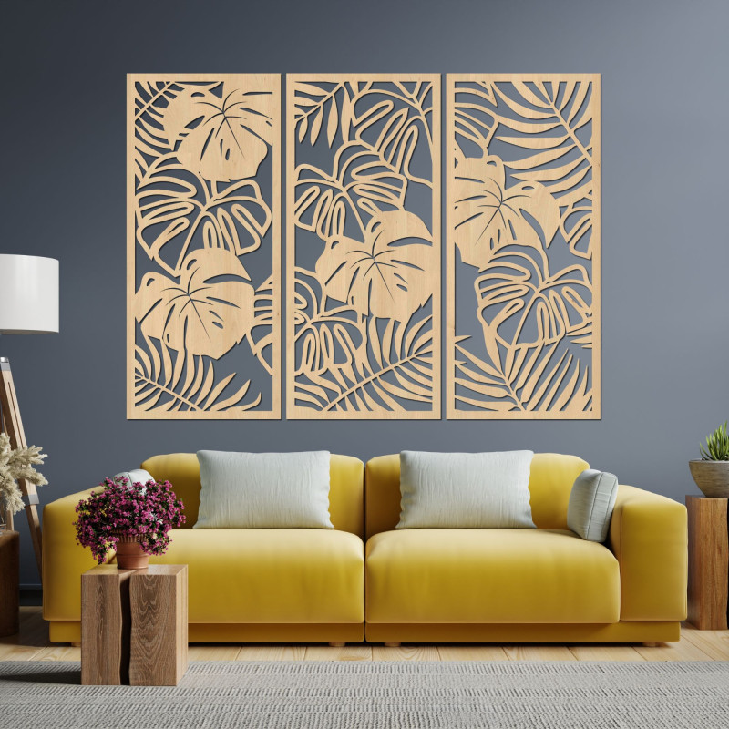 Tropical leaves monstera and fern - LIBOGA