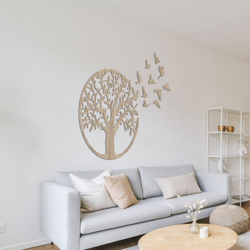 Wooden Wall Art Tree of Life: Rustic Home Decor Panel