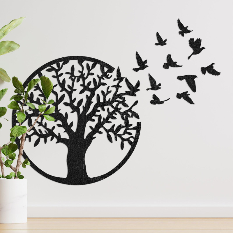 Wooden wall decor - tree of life flying birds