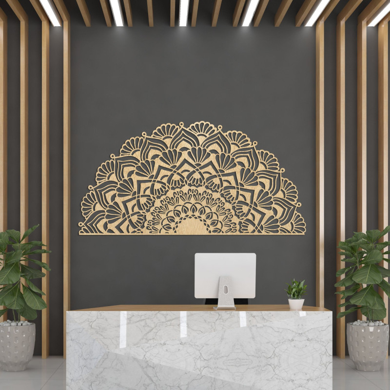 Half wooden mandala for wall - LUMIS