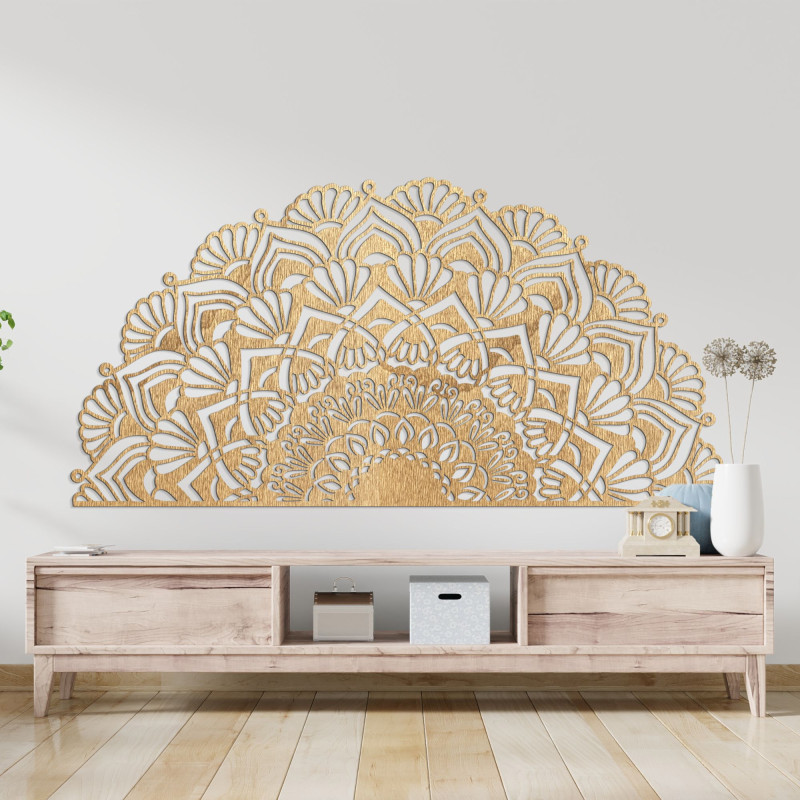 Half wooden mandala for wall - LUMIS