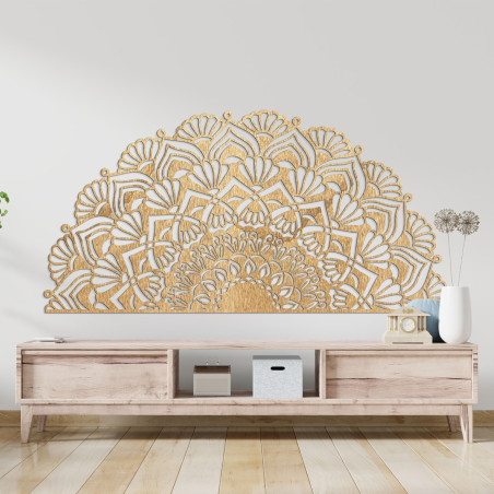 Half wooden mandala for wall - LUMIS