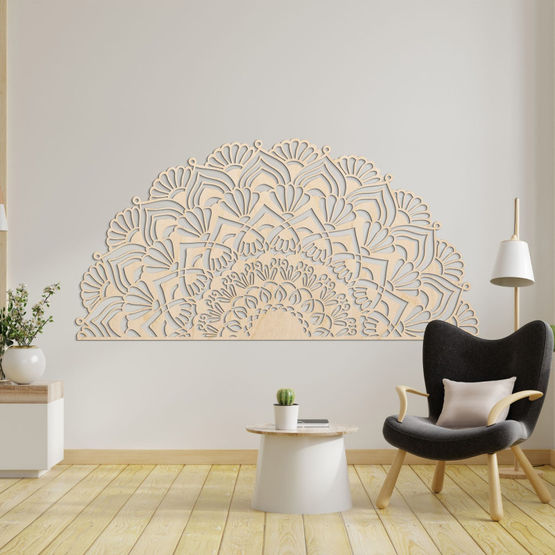 Half wooden mandala for wall - LUMIS