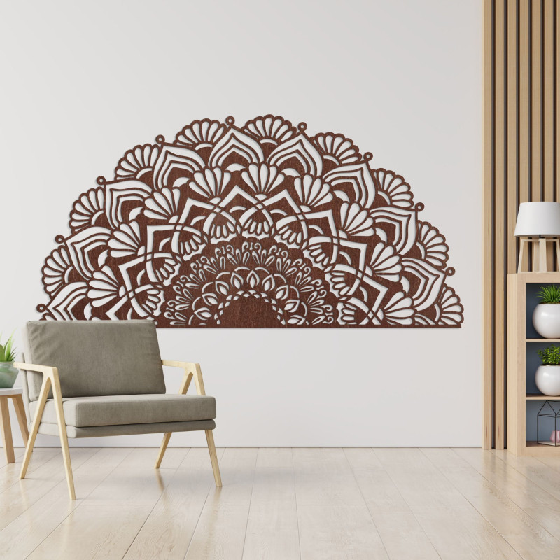 Half wooden mandala for wall - LUMIS