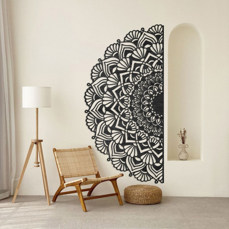 Half wooden mandala for wall - LUMIS