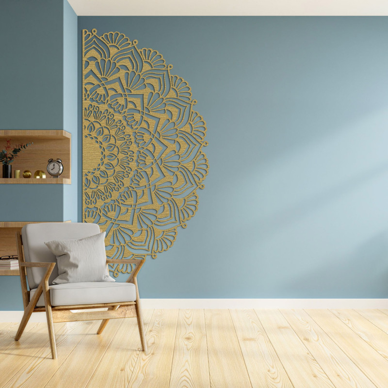Half wooden mandala for wall - LUMIS