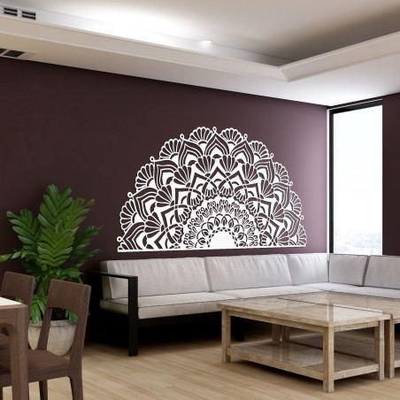 Unique half wooden mandala for wall - MENSIS