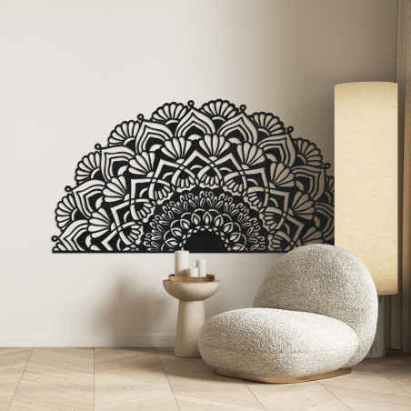 Unique half wooden mandala for wall - MENSIS