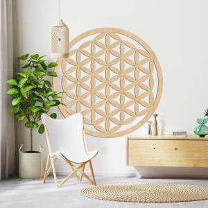 Elegant carved wooden mandala for wall - FLORUM 2