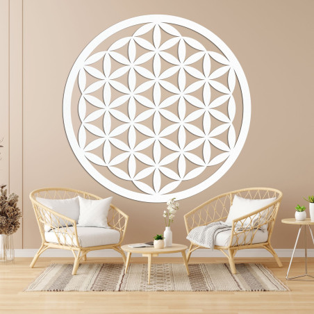 Elegant carved wooden mandala for wall - FLORUM