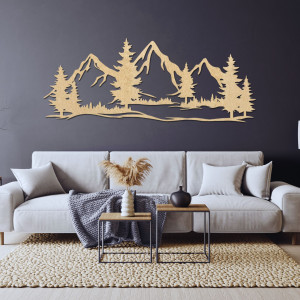 Wooden wall decoration massive mountains and forest - MAGNA 2