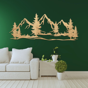 Wooden wall decoration massive mountains and forest - MAGNA 2