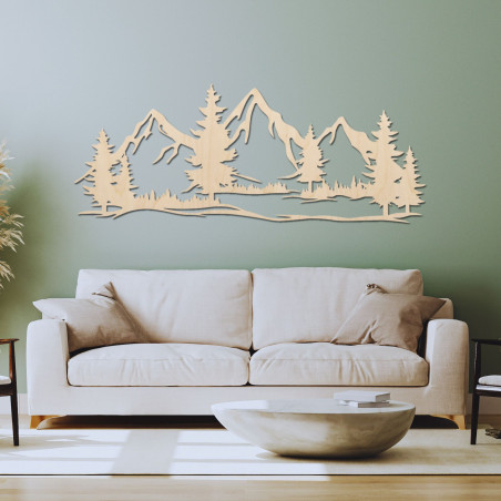 Wooden wall decoration massive mountains and forest - MAGNA