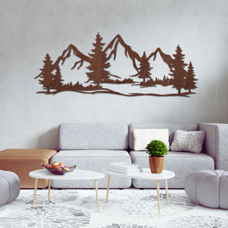 Wooden wall decoration massive mountains and forest - MAGNA
