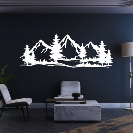 Wooden wall decoration massive mountains and forest - MAGNA