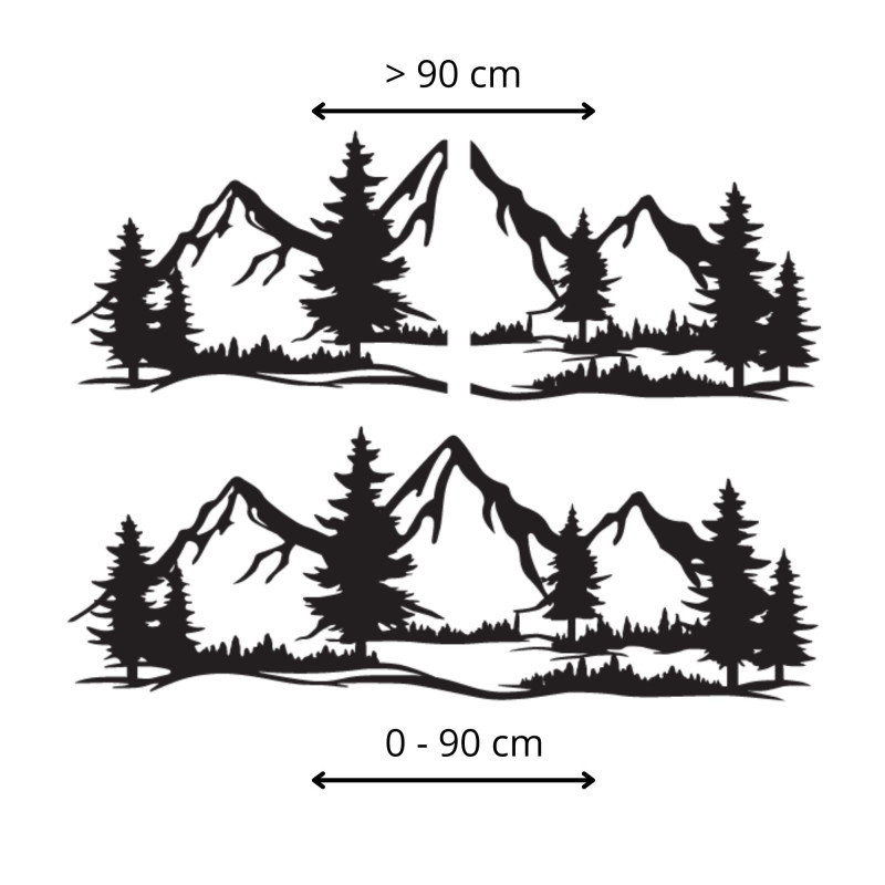 Wooden wall decoration massive mountains and...