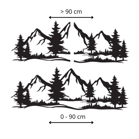 Wooden wall decoration massive mountains and forest - MAGNA