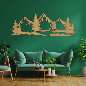 Wooden wall decoration mountains and forest - ALPIUM
