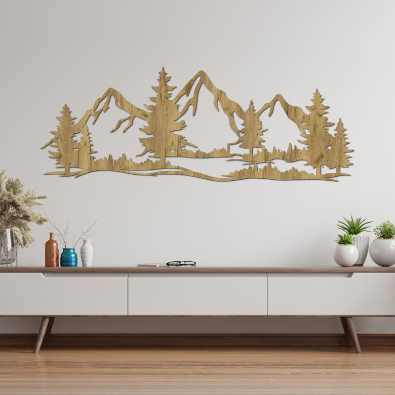 Wooden wall decoration mountains and forest - ALPIUM