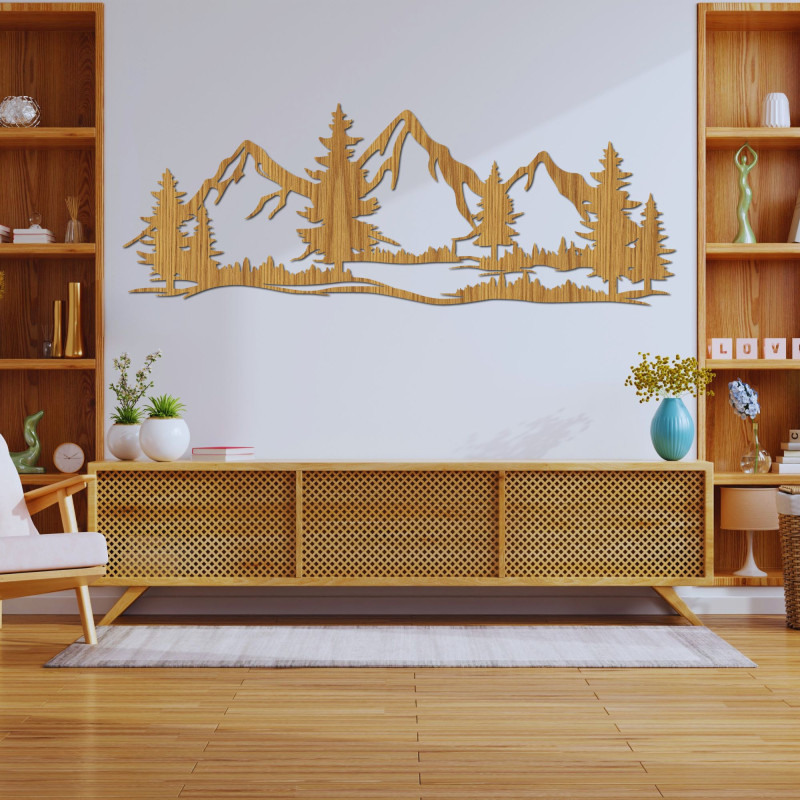 Wooden wall decoration mountains and forest - ALPIUM