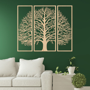 Three-piece wooden wall decoration exclusive tree of life... 2