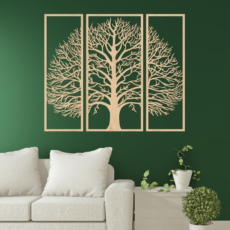 Three-piece wooden wall decoration exclusive...