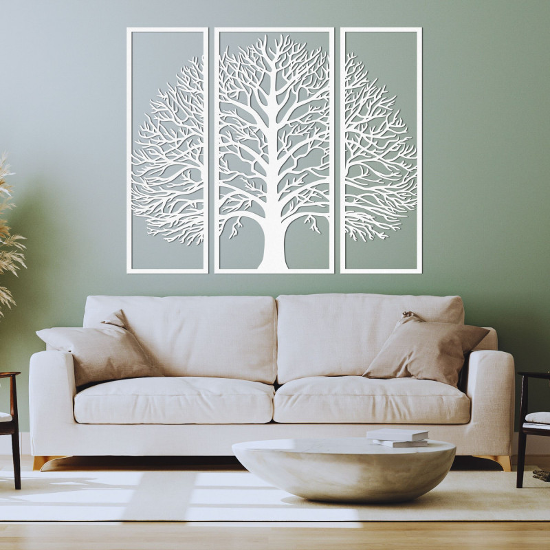 Wooden wall decoration three-part tree of life - DIVISA