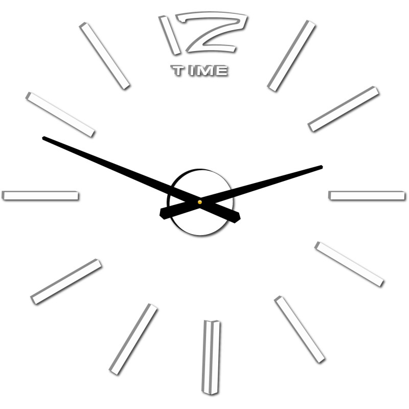 3D clock with elegant hands and minimalistic clock parts.