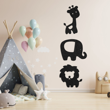 Wooden decoration elephant, lion, giraffe - SAFARI